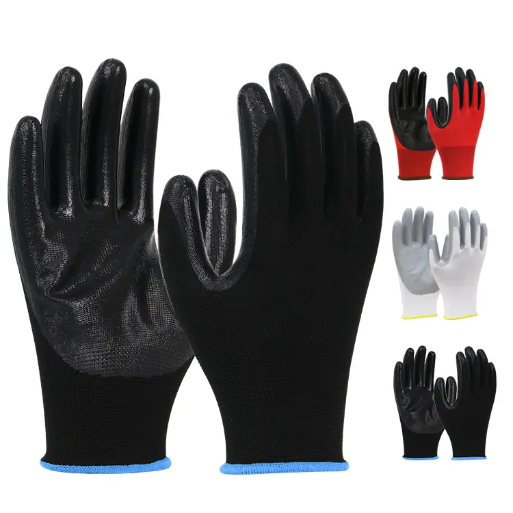 Xingyu giá rẻ Găng tay Nitrile găng tay tùy chỉnh găng tay với logo Polyester vỏ Nitrile tráng găng tay làm việc