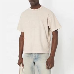 เสื้อยืดผู้ชายโอเวอร์ไซส์ผ้าคอตตอนโอเวอร์ไซส์ผ้าคอตตอนผ้า100% ครอปเปิดไหล่ - Product Image 1