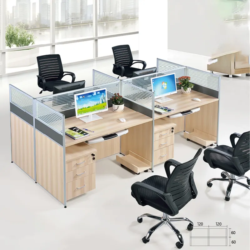 Modernes Design Kabine Büroarbeit platz Möbel Holz Büro Schreibtisch Besprechung tisch Workstation Trennwand zum Verkauf