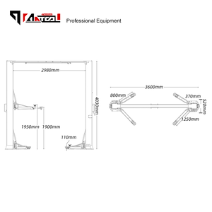 AnTool 2CF50D-EX Pont élévateur extra large 5000 kg certifié CE, à plancher libre, robuste pour atelier <span class=keywords><strong>automobile</strong></span> - Product Image 6