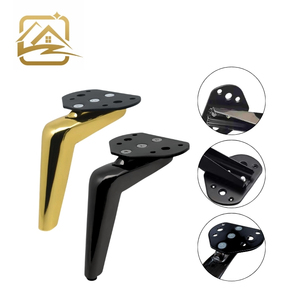 Patas de sofá modernas de metal sólido en forma de L de 15cm/18cm, color negro, patas de hierro para muebles con tornillos para sofá cama y armario. - Product Image 2