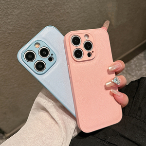 Étui en cuir PU Litchi coloré pour iPhone 17 Pro Max, coque arrière de téléphone en TPU texturé pour iPhone 15 16 13 14 17 Pro Max 17 Air - Product Image 4