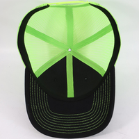 Casquettes de camionneur personnalisées à 6 panneaux, profil bas, en maille, couleur néon