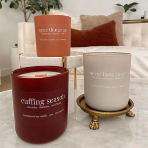 Đất Sét Rượu Vang Màu Xám Vòng Dưới 8Oz 10Oz 12Oz 16Oz Thủy Tinh Rỗng Nến <span class=keywords><strong>Jar</strong></span> Với Nắp Kim Loại Cho Nến Làm - Product Image 1