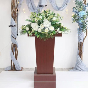 Realista seda blanco rojo rosas pasillo artificial flores corredor boda Navidad evento telón de fondo Decoración - Product Image 1