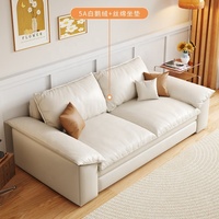 Luxuriöses Ledersofa-Bett Modernes Konvertierbares Schlafsofa Gänsedaunen-Gefüllte Polstercouch Wohnzimmermöbel