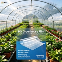 Film de serre PO 150 microns anti-buée, anti-goutte, résistant aux UV, couverture plastique agricole pour la culture de légumes