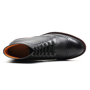 Make Taller 7cm Black Leather Boots Lace up Ankle Flat <b>Heel</b> <b>Red</b> Sole Breathable Lightweight Men Shoes Elevator Dress Shoes - Product Image 3