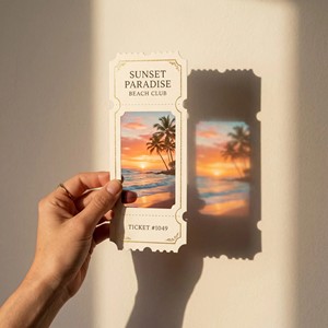Billet souvenir personnalisé en papier <span class=keywords><strong>photo</strong></span> semi-transparent avec fenêtre de projection et bord festonné, pour Kpop, Anime, Mariage - Product Image 2