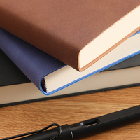 Cuaderno de cubierta de cuero PU diario A4 páginas interiores forradas gruesas de tapa blanda con logotipo en relieve personalizado gran oferta