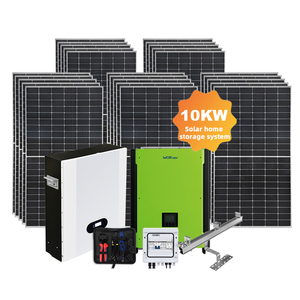 Generación de energía fuera de la red, kit de sistema solar de 10kw, precio, sistema solar de 10kw de 100ah 200ah para montaje en techo - Product Image 1
