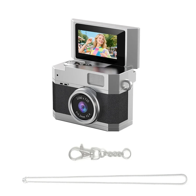 1080P Thumb Mini Camera Keychain Digital Camera Retro Camera HD Photo Travel Outdoor With Screen Support Memory Card for Kids