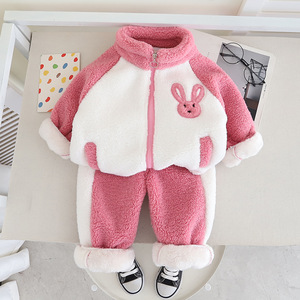 Chaleco informal de dibujos animados con forro polar con cremallera para niños Otoño/Invierno ropa de invierno bonita con traje una generación de pelo - Product Image 6