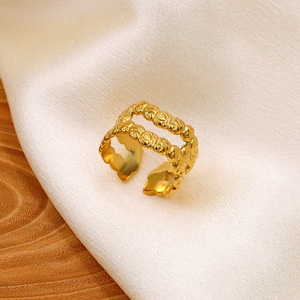 Geometric <b>Ring</b> Gold Adjustable <b>Opening</b> For Women Everyday Wear - Product Image 4