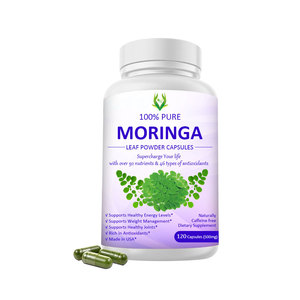 Capsules de MORINGA antioxydant vert naturel de haute qualité prend en charge l'énergie et la santé de la peau pour les adultes directement expédiés de l'usine - Product Image 1