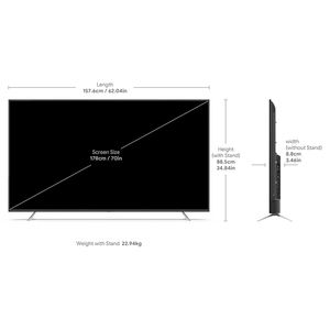 ทีวีสมาร์ท LED คุณภาพสูง ขนาด 178 ซม. 4K UHD สำหรับใช้ในบ้าน พร้อมการเชื่อมต่อภาพแบบดั้งเดิม - Product Image 2