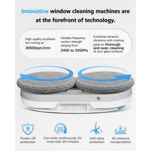 Robot de nettoyage de vitres intelligent avec pulvérisation ultrasonique, réservoir de 85 ml, détection automatique des bords pour les fenêtres en verre - Product Image 6