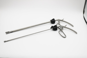 Penjepit Jenis Pistol Manual Ukuran L Baja Kelas Medis Diameter Batang 10mm Panjang Kerja 330mm untuk Anastomosis Tanpa Jahitan - Product Image 2