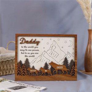 Cadeaux personnalisés pour la fête des pères de Pafu, cadeaux pour les enfants, le grand-père, cadre en bois fait à la main, <span class=keywords><strong>cadeau</strong></span> des enfants - Product Image 1