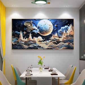 Decoración de Hogar de Lujo Personalizada al por Mayor, Paisajes Abstractos, Pintura en Porcelana de Cristal para Hoteles, Arte Mural con Fondo Luminoso LED - Product Image 5