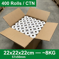 Rollo de Papel Térmico de Una Sola Capa de 80x80mm, 80x60mm, 57x40mm, 65gsm, al por Mayor, para Impresoras de Punto de Venta y Cajeros Automáticos de Supermercados