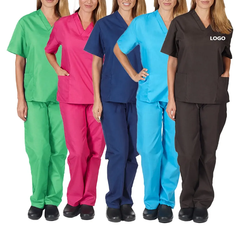 독특한 모양 맞춤 디자인 인쇄 여성 병원 스크럽 탑 Para Mujeres 유니폼 세트