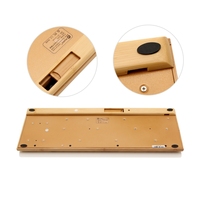 Teclado inalámbrico de madera de bambú, 2,4 Ghz, 108 teclas, USB, para oficina, escritorio, PC, ordenador portátil