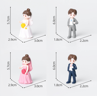 Mini figurine de couple en résine, décoration pour fête de fiançailles, demande en mariage, mariage, douche nuptiale, mariée, marié, cupcake, cadeau romantique