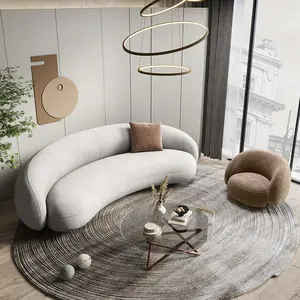 Canapé de salon incurvé blanc, meuble en forme d'écrou, design moderne, livraison gratuite