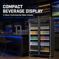 Réfrigérateur commercial vertical à porte vitrée pour boissons, vitrine réfrigérée pour bar, restaurant, hôtel, supermarché