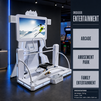 Simulateur de ski VR commercial en métal pour intérieur, équipement de jeu de ski en réalité virtuelle avec écran interactif et plateforme de mouvement pour arcade