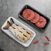 Kotak Makanan Bawa Pulang 32-2oz Biodegradable Mfpp Tray Kemasan Plastik Sekali Pakai 2 Kompartemen Microwave Clams