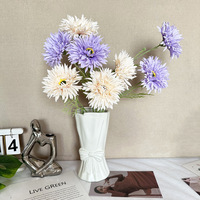 Gerberas artificielles en tissu de soie avec technique de flocage pour mariages, studios photo, décoration intérieure et arrangements de table