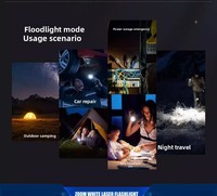Lampe torche tactique LED rechargeable par USB en alliage d'aluminium haute durabilité, indice de protection IP44, longue portée, affichage numérique de la puissance, réglable