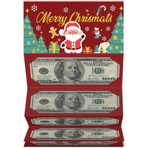 赤いサプライズクリスマスマネーギフトカードDIYマネーホルダーお金クリスマスマネー封筒現金 - Product Image 3