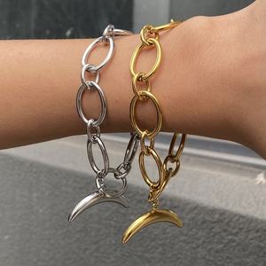 European and American Style Fashion Moon Bracelet <b>Stainless</b> <b>Steel</b> 18k Gold-plated Jewelry Manufacturer - Product Image 2