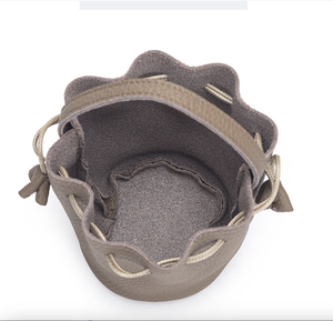 Bolso Ando de Cuero Genuino de Vaca, Mini Bolso Tipo Cubo con Cordón y Asa Superior para Mujer - Product Image 5