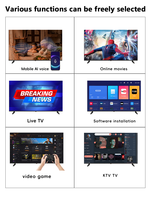 Logo Kustom UHD 4K LED Smart TV Layar Datar LCD 65-100 Inci Wi-Fi Hitam untuk Penggunaan Hotel dan Rumah