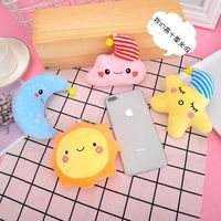 Mini porte-clés peluche mignon jouets en peluche étoile lune soleil nuages blancs porte-clés sac pendentif peluche nuage porte-clés