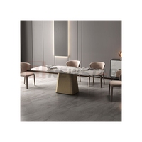Newstar Design moderne personnaliser le dessus de table en marbre avec base en métal petite table à manger rectangulaire en marbre pour hôtel villa