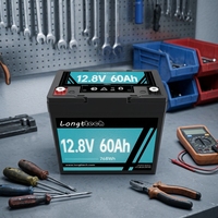 Paket Baterai Lithium Ion Isi Ulang 12.8V 60Ah yang Dapat Disesuaikan, Material LiFePO4, Merek ATing Model AT-1260, 2000 Siklus