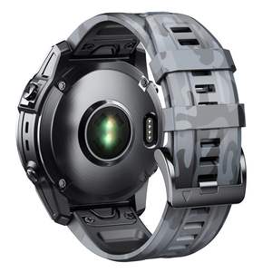 Bracelet en silicone camouflage Upro 22/26 mm pour montre intelligente Garmin Fenix 7X Pro 7 6X 6 5 5X Plus, boucle à ardillon, bracelet sport - Product Image 1