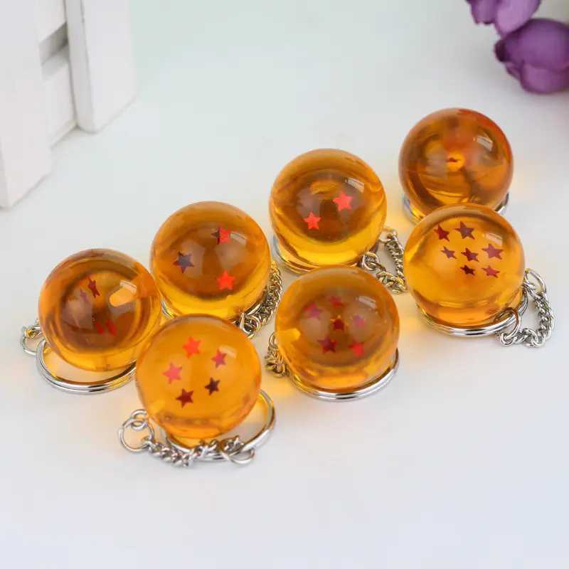 Fashion Anime Charm Goku Dragon Ball Super Keychain 3D 1-7 Stars Cosplay Crystal Ball Key kette Collection Toy Gift schlüssel Ring