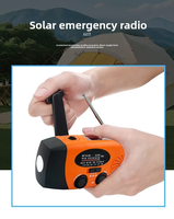 Radio d'urgence haute sensibilité AM FM NOAA solaire à manivelle avec batterie externe 2000 mAh et lampe torche