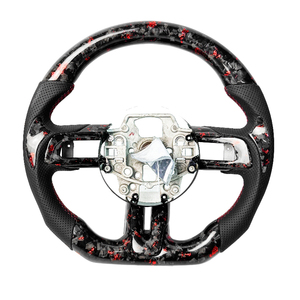Volant en cuir bleu personnalisé avec LED et fibre de carbone pour Ford Mustang GT 2015 2016 2017 2018 2019 2020 2021 <span class=keywords><strong>2022</strong></span> - Vente chaude - Product Image 5