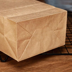 Bolsa de Papel Kraft Marrón Reciclada Personalizada con Fondo Cuadrado Blanco para Bebidas y Alimentos, Bolsas de Papel Personalizadas con Logotipo - Product Image 3