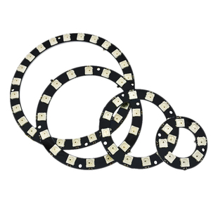 DC5V WS2812B <span class=keywords><strong>LED</strong></span> piksel bireysel adreslenebilir yüzük 8/16/24/35/45Leds WS2812 inşa-IC tam renkli daire <span class=keywords><strong>Led</strong></span> modülleri ışık - Product Image 1