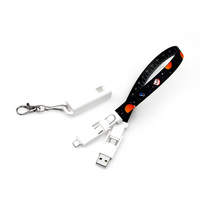 Cable de Carga con Cordón de Poliéster 6 en 1 con Diseño Personalizado, Cable Tipo-C de Carga Rápida PD de 60W Portátil para Regalos Promocionales en Ferias Comerciales