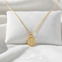 Lettre brossée plaqué or en argent sterling à la mode simple pendentif de niche petite plaque collier de chaîne de clavicule polyvalent
