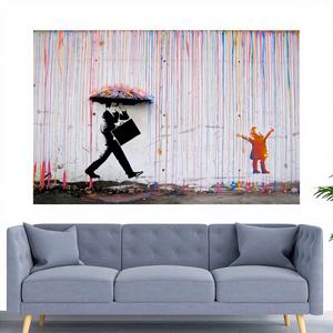 Arte Urbano Decorativo, Impresión en Lienzo de Graffiti con Técnica de Panel, Decoración Colgante Enmarcada Transparente para Espacios Modernos - Product Image 1